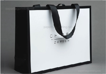 luxury shopping bag with satin ribbon handle